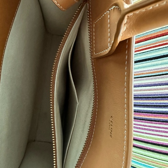 Celine vertical cabas in canvas natural and beige - Picture 6 of 9